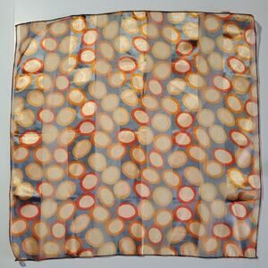 Vintage Scarf MAX INTERNATIONAL Fashion Art GEOMETRIC PEBBLES Satin 20" SQUARE"